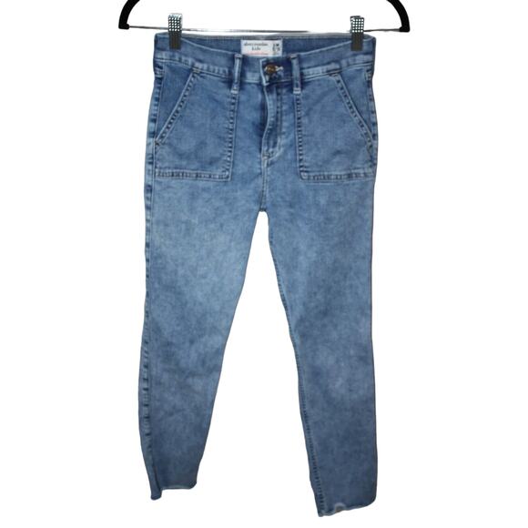 Abercrombie & Fitch Kids High Rise Ankle Skinny Slim Jeans 15/16 Denim Washed - Picture 1 of 5